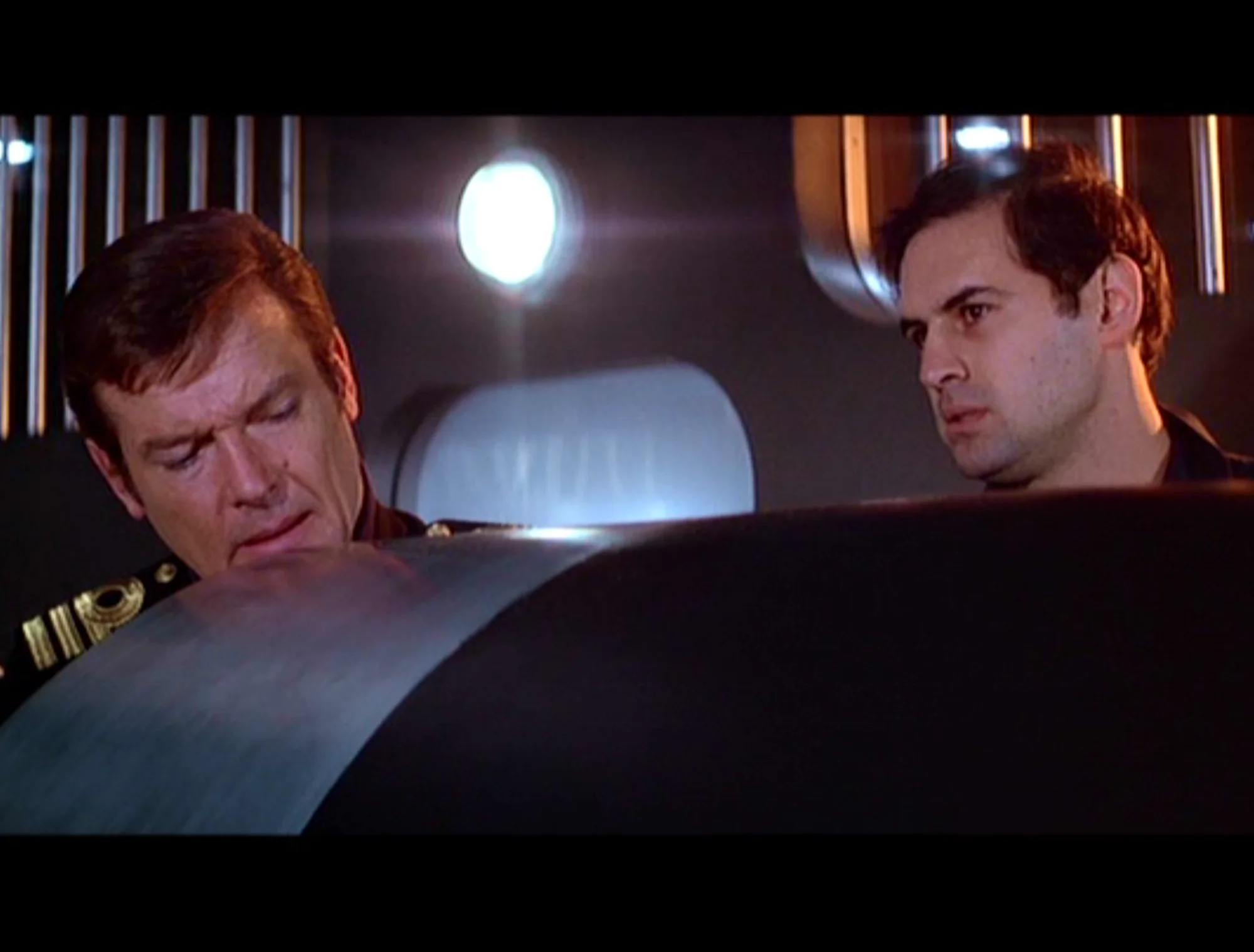 Roger Moore and Anthony Forrest together in The Spy Who Loved Me