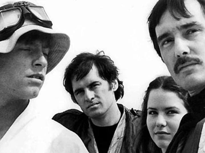 From left: Mark Hamill as Luke, Anthony Forrest as Fixer, Koo Stark as Camie, and Garrick Hagon as Biggs